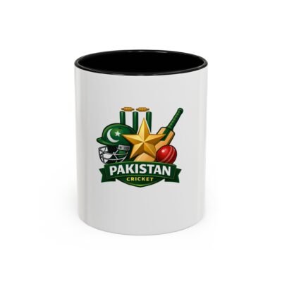 Pakistan Cricket Accent Mug — 11/15oz Coffee Cup with Team Logo