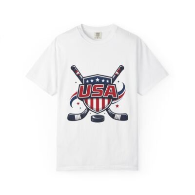 USA Hockey Puck T-Shirt — Patriotic Ice Hockey Tee