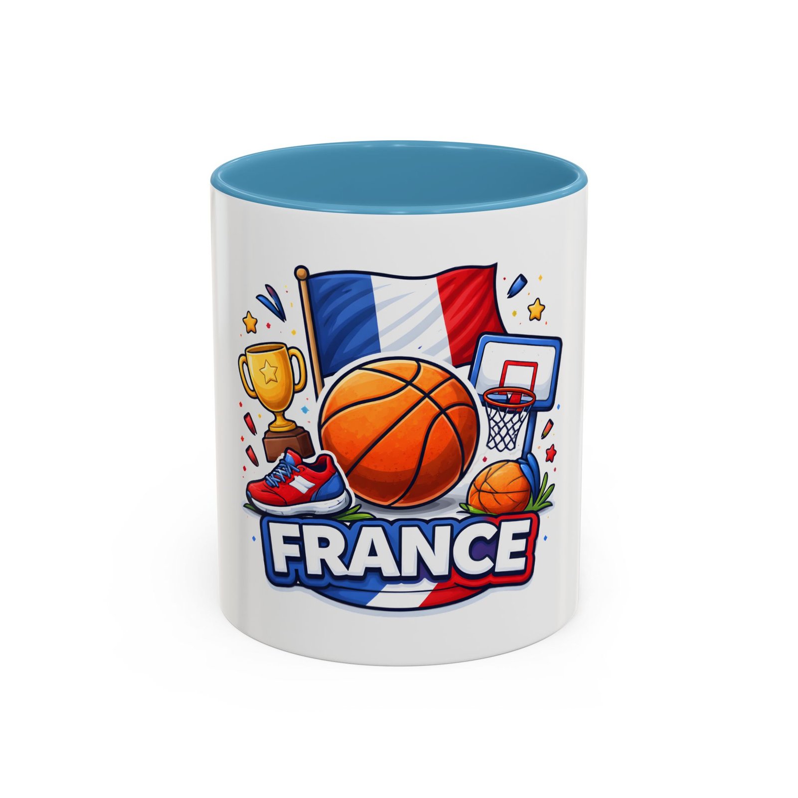 France Basketball Coffee Mug — French Flag, Basketball, Trophy Design (11/15 oz) - Image 33