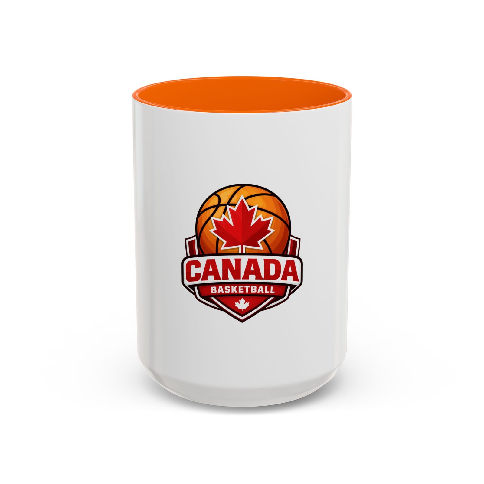 Canada Basketball Accent Coffee Mug — Maple Leaf Basketball Logo (11/15oz) - Image 49