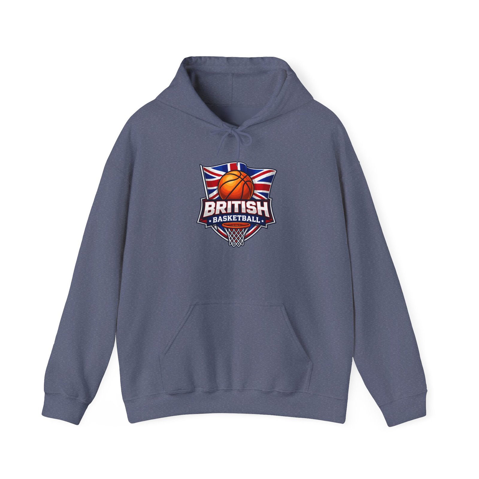 British Basketball Hoodie - Union Jack Basketball Logo Pullover - Image 46