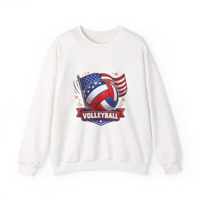 Volleyball USA Flag Crewneck Sweatshirt — Patriotic Volleyball Player Pullover