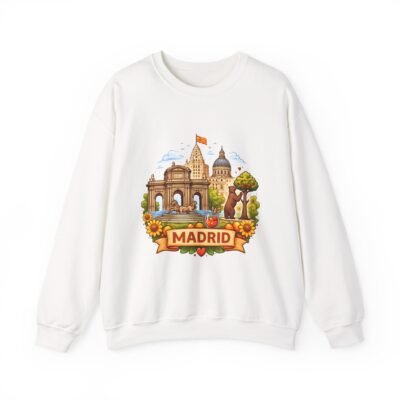 Madrid Illustration Sweatshirt — Vintage Cityscape Crewneck
