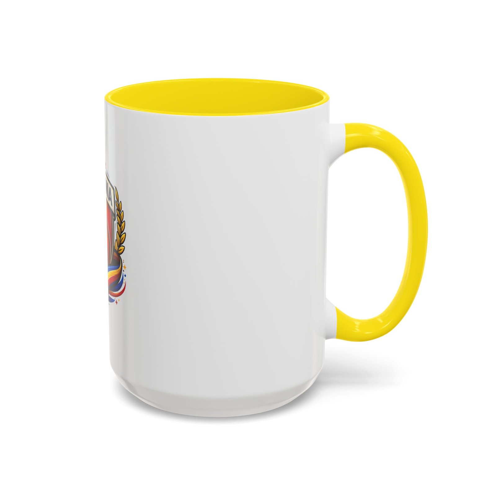 Romania Basketball Crest Accent Mug — 11oz/15oz Coffee Cup - Image 54