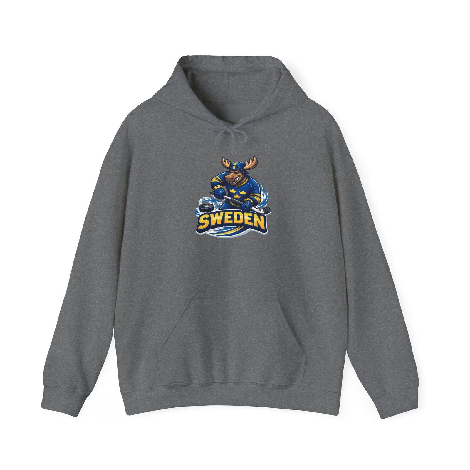 Sweden Moose Hockey Hoodie - Scandinavian Ice Hockey Fan Sweatshirt - Image 25