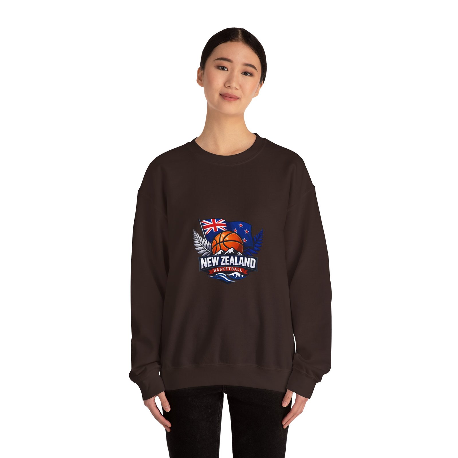 New Zealand Basketball Crewneck Sweatshirt – Kiwi Basketball Flag Design - Image 28