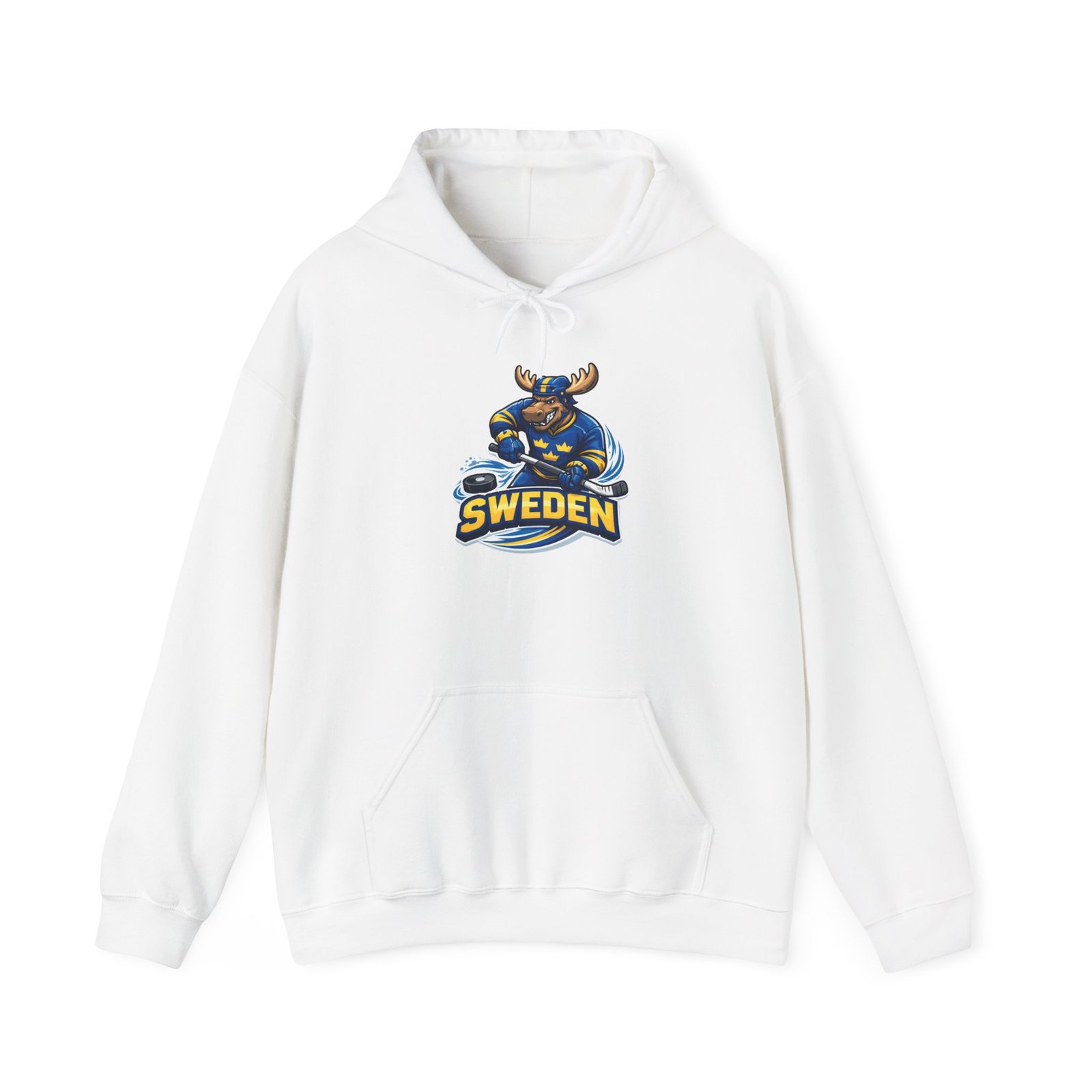 Sweden Moose Hockey Hoodie - Scandinavian Ice Hockey Fan Sweatshirt