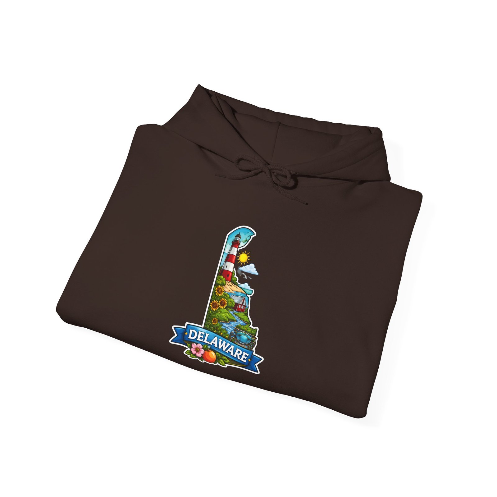 Delaware State Map Hoodie — Colorful Scenic Landmark Design - Image 24