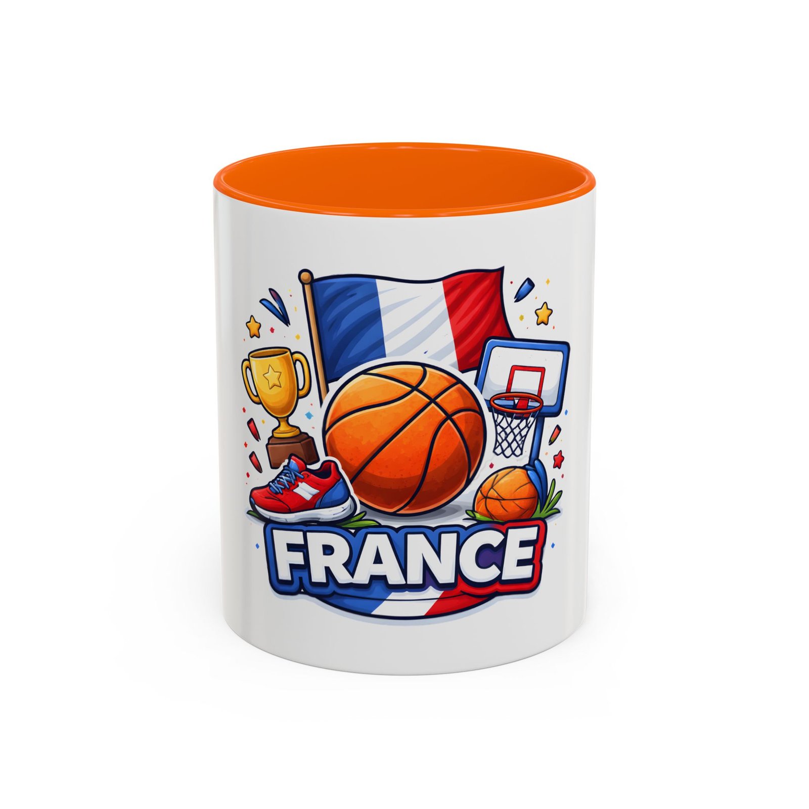 France Basketball Coffee Mug — French Flag, Basketball, Trophy Design (11/15 oz) - Image 41