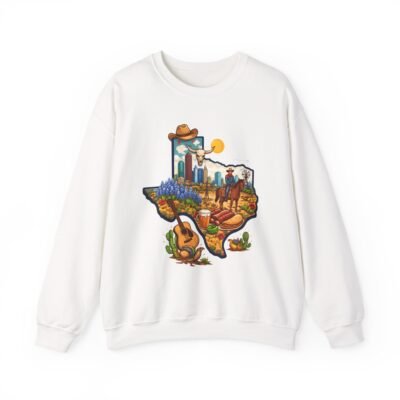Texas Landscape Crewneck Sweatshirt — Lone Star State Scenic Design