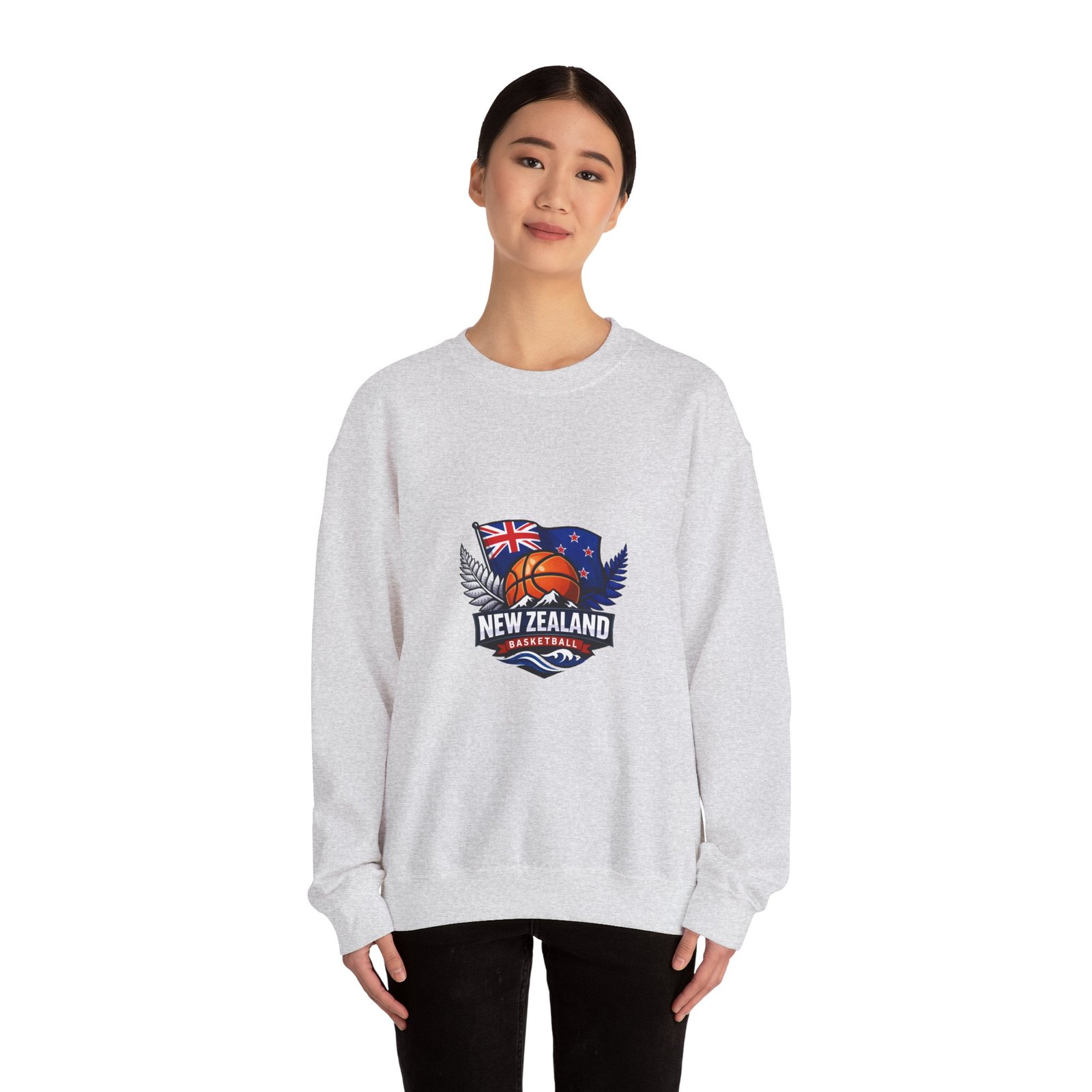 New Zealand Basketball Crewneck Sweatshirt – Kiwi Basketball Flag Design - Image 8