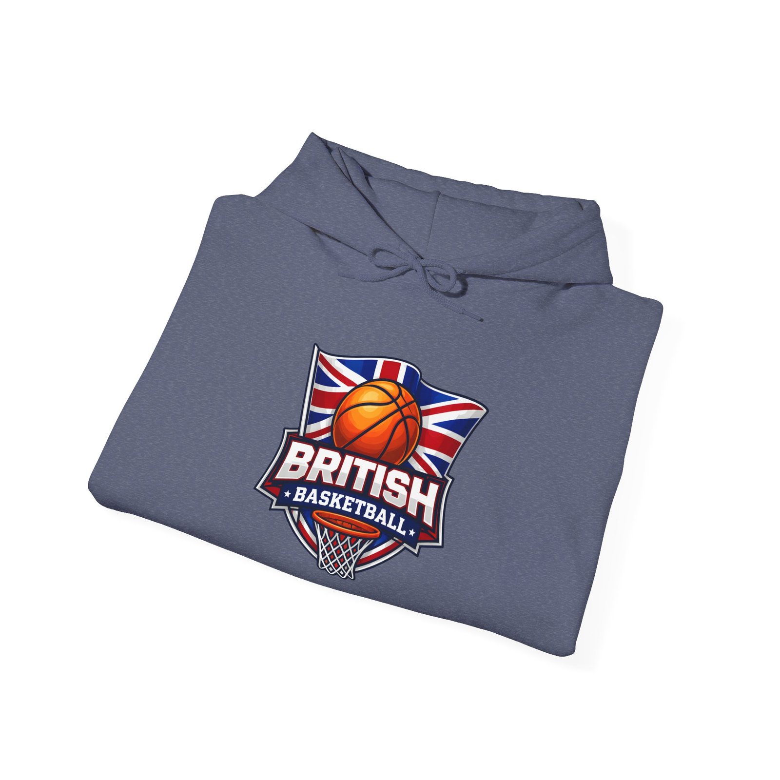 British Basketball Hoodie - Union Jack Basketball Logo Pullover - Image 49