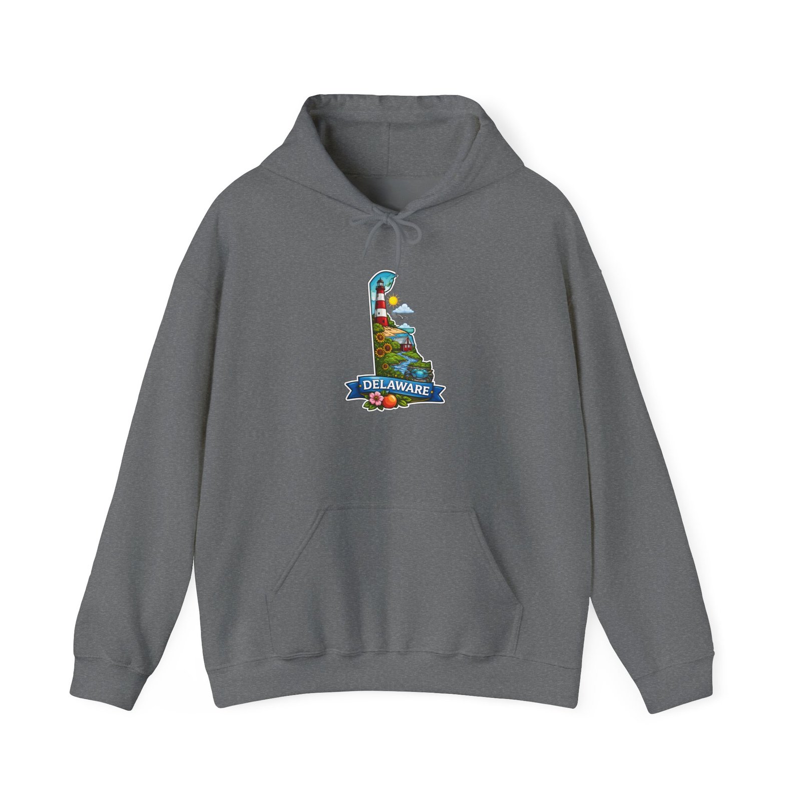 Delaware State Map Hoodie — Colorful Scenic Landmark Design - Image 25