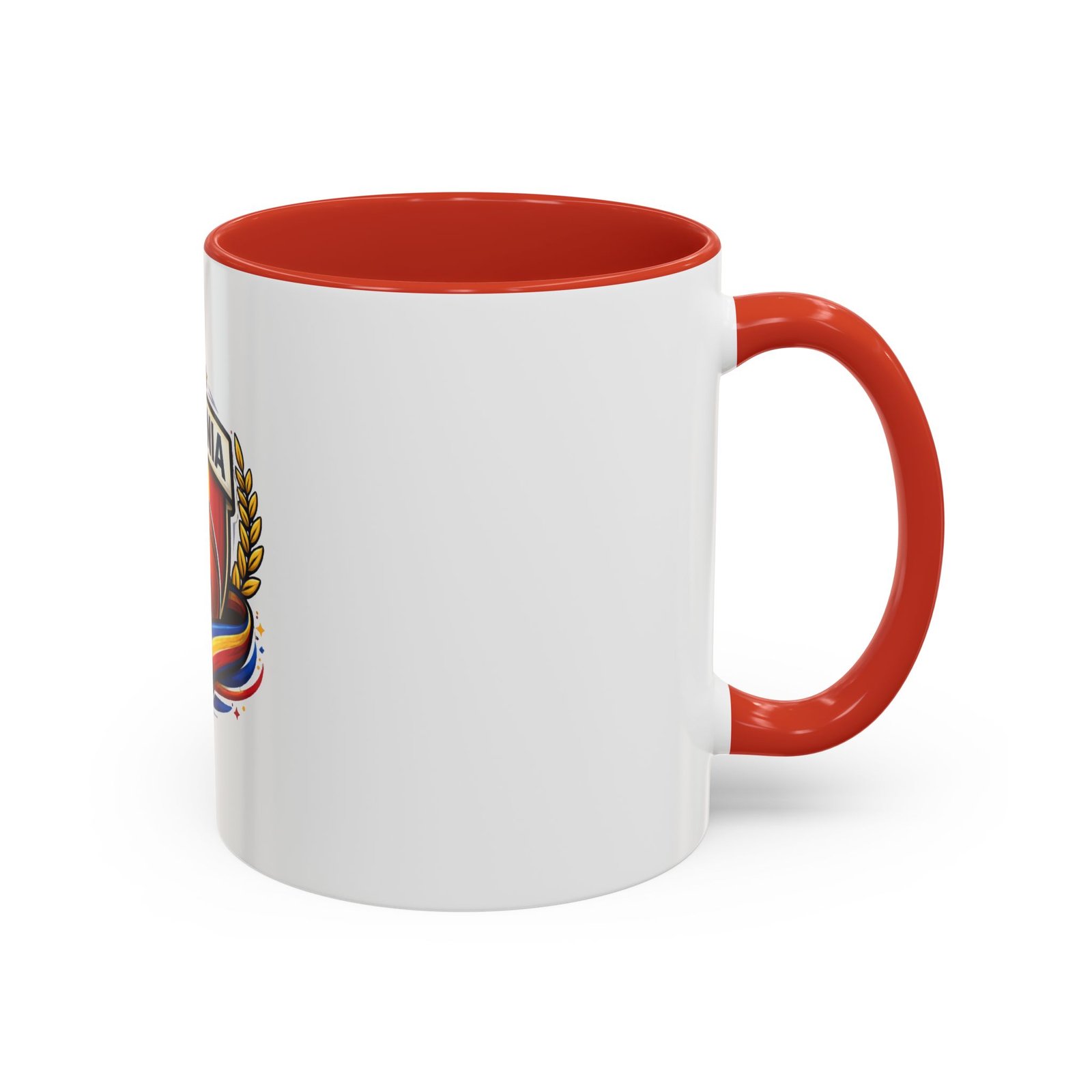 Romania Basketball Crest Accent Mug — 11oz/15oz Coffee Cup - Image 14