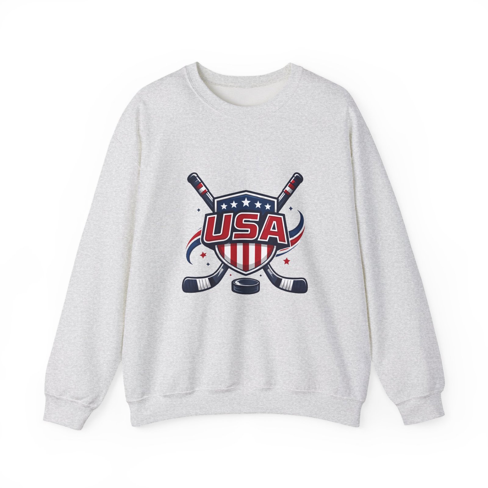 USA Hockey Crewneck Sweatshirt – Patriotic Hockey Logo Pullover - Image 9