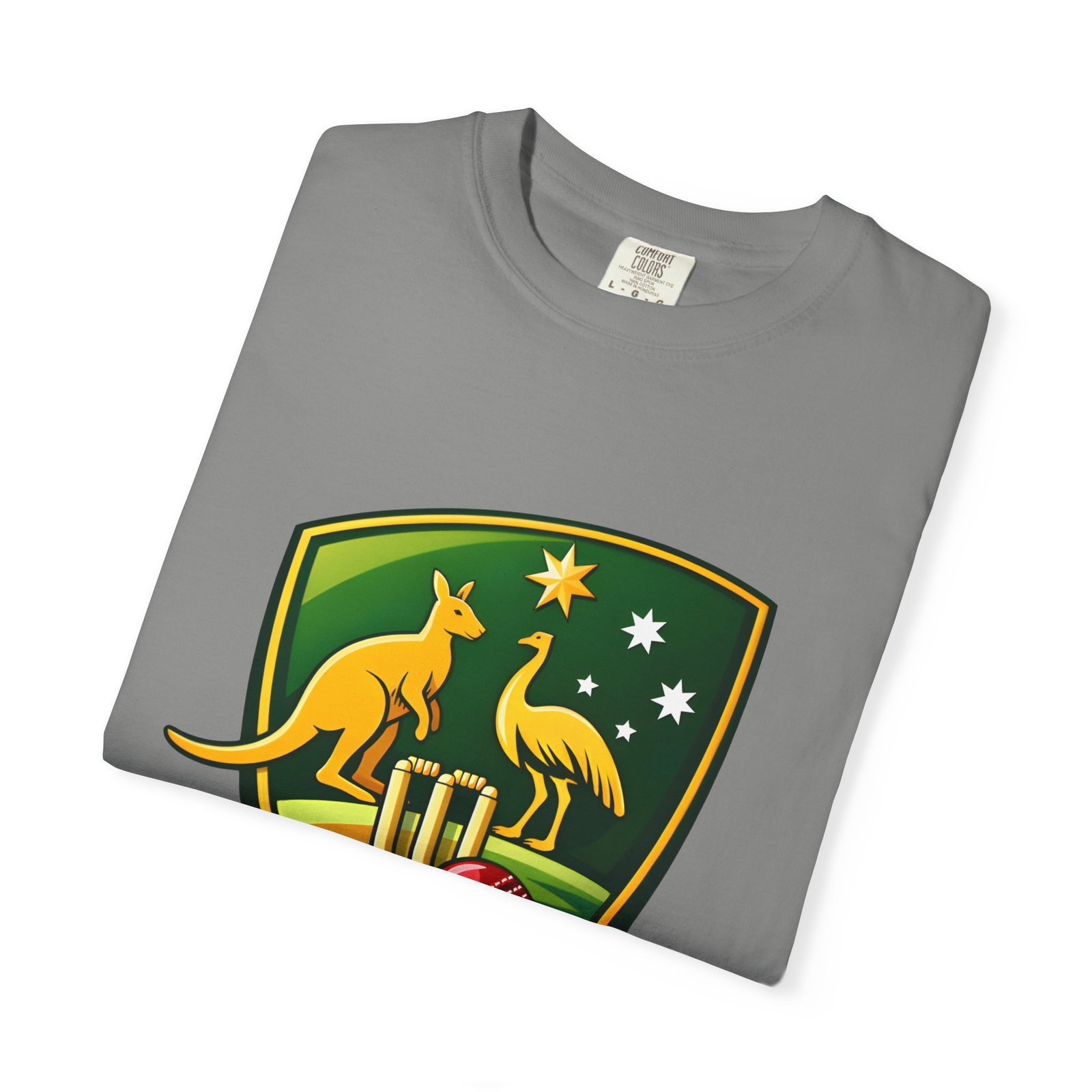 Australia Cricket Shield T-Shirt — Kangaroo & Emu Crest Tee - Image 43