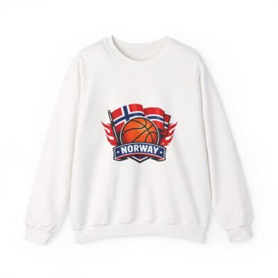 Norway Basketball Crewneck Sweatshirt — Norwegian Flag Basketball Design
