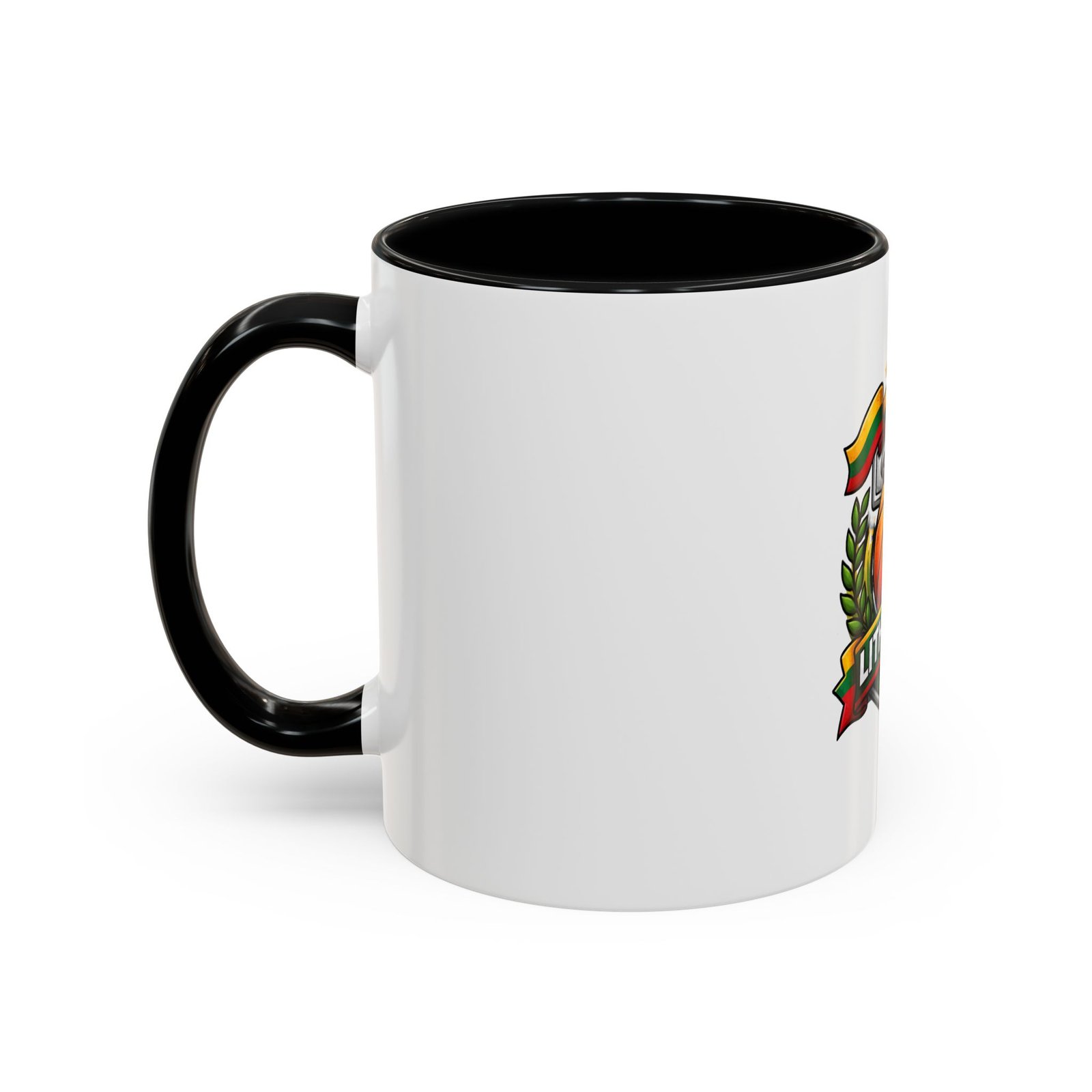 Lithuania Basketball Crest Accent Coffee Mug (11/15oz) - Image 3