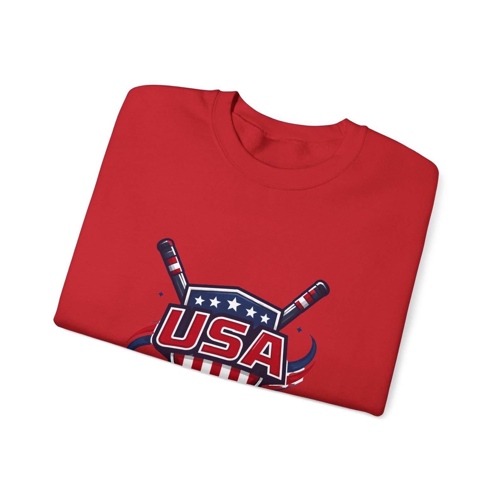 USA Hockey Crewneck Sweatshirt – Patriotic Hockey Logo Pullover - Image 47
