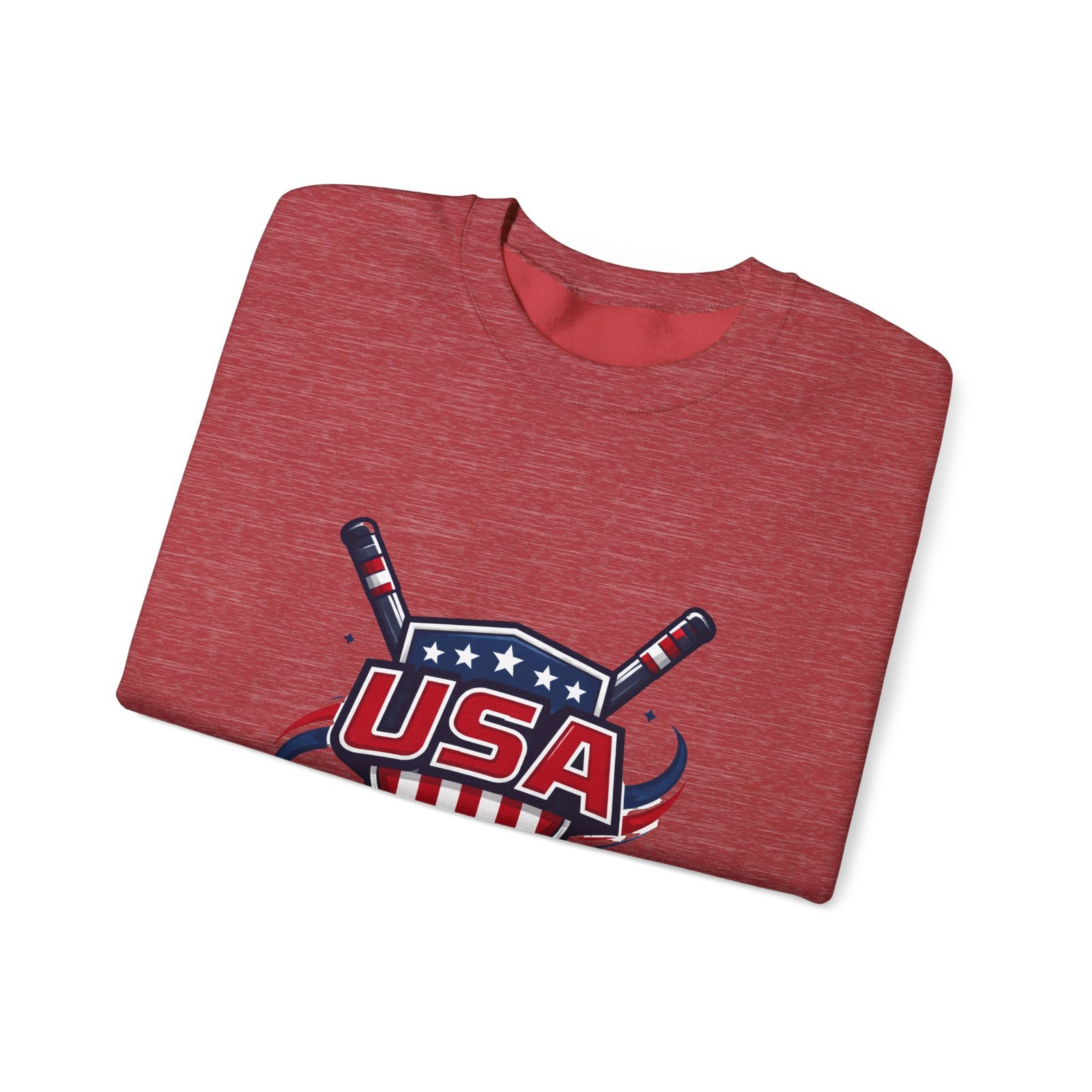 USA Hockey Crewneck Sweatshirt – Patriotic Hockey Logo Pullover - Image 43