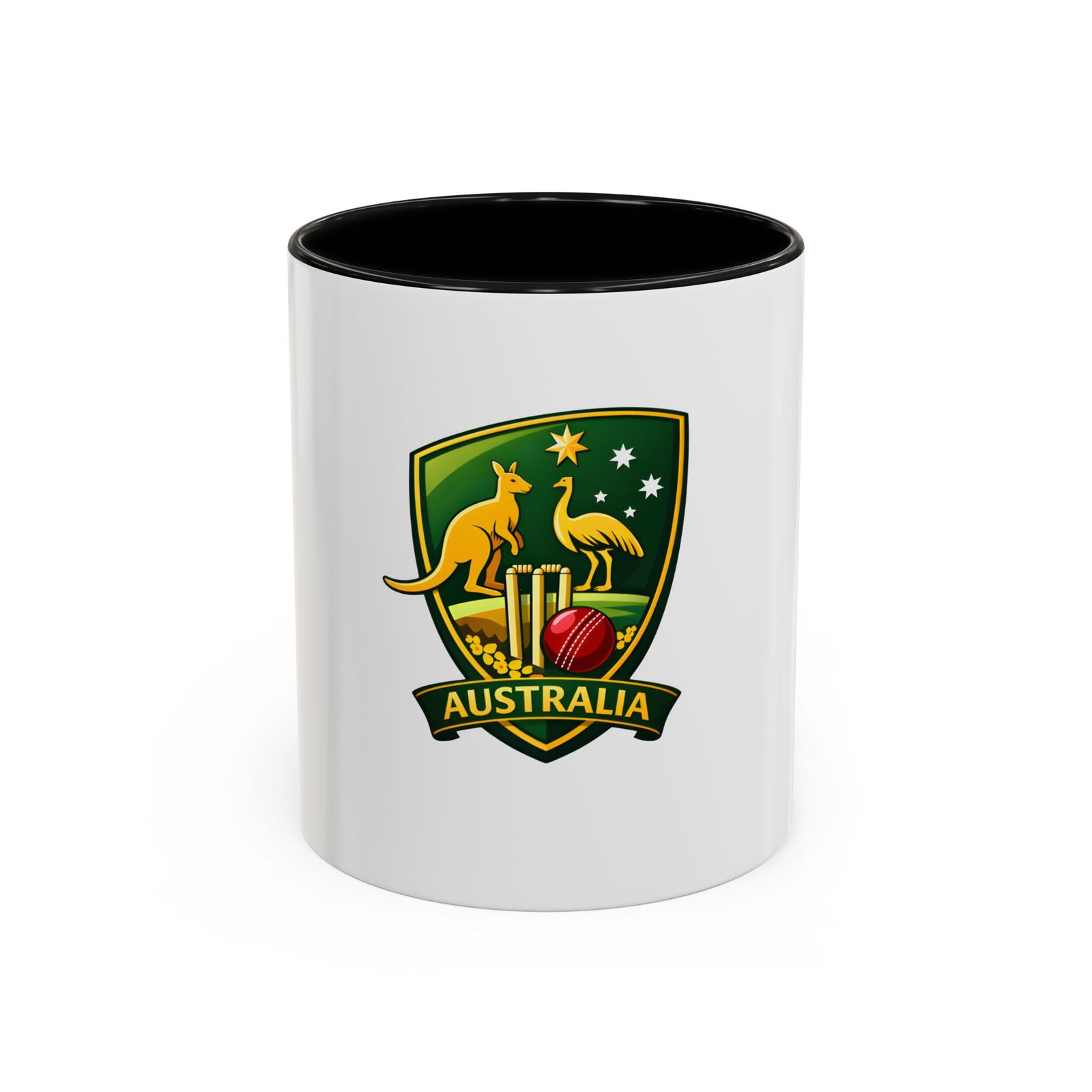 Australia Cricket Crest Accent Coffee Mug – 11/15oz