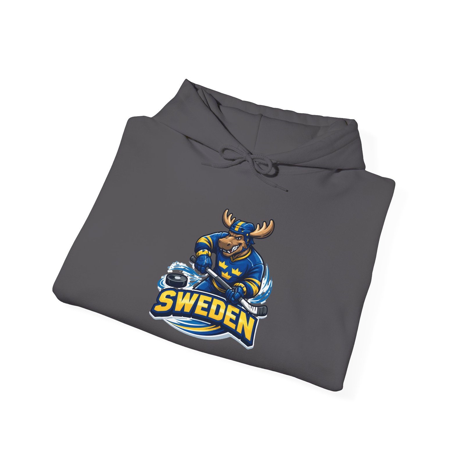 Sweden Moose Hockey Hoodie - Scandinavian Ice Hockey Fan Sweatshirt - Image 36