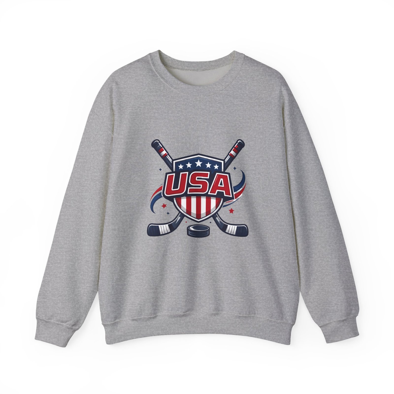 USA Hockey Crewneck Sweatshirt – Patriotic Hockey Logo Pullover - Image 21
