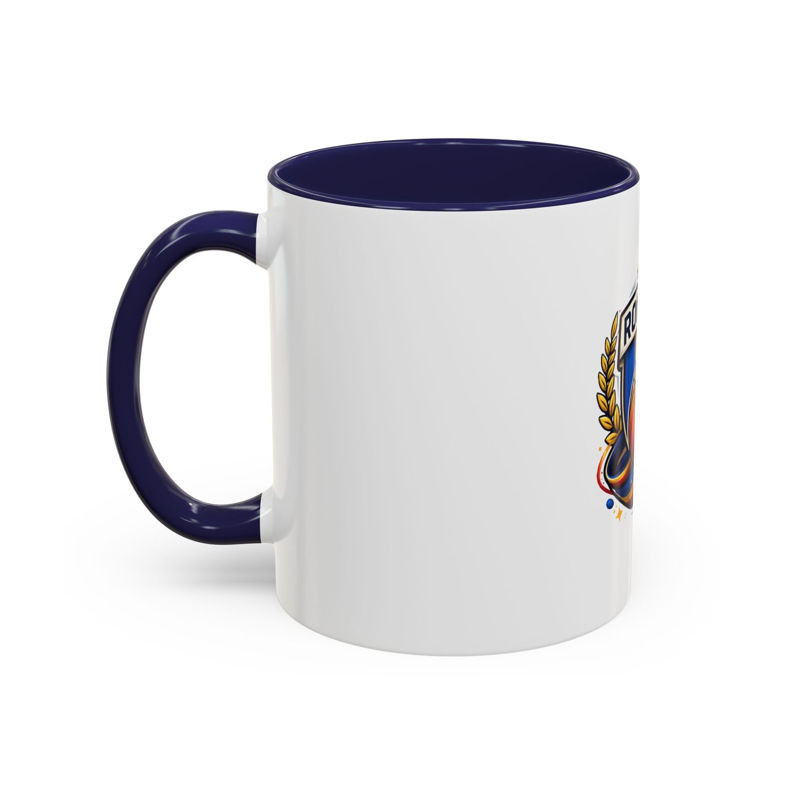 Romania Basketball Crest Accent Mug — 11oz/15oz Coffee Cup - Image 7