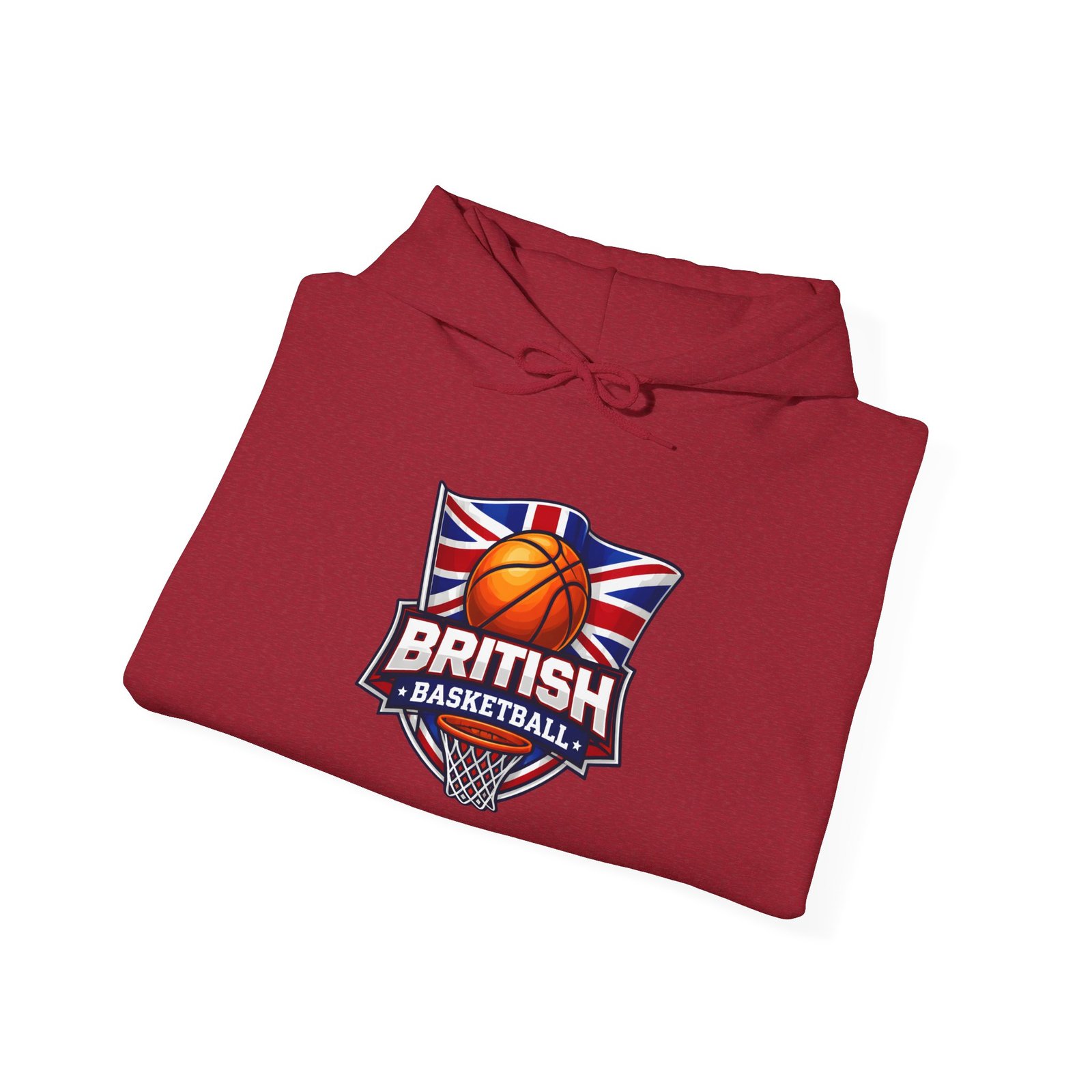 British Basketball Hoodie - Union Jack Basketball Logo Pullover - Image 59