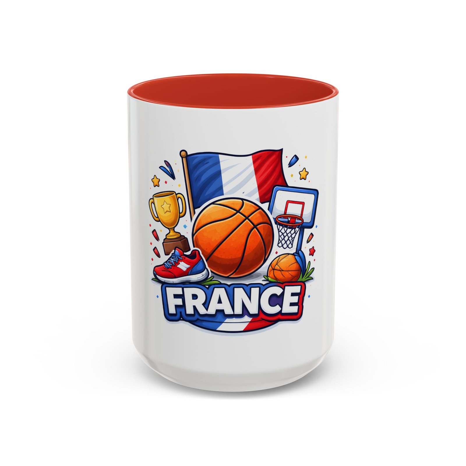 France Basketball Coffee Mug — French Flag, Basketball, Trophy Design (11/15 oz) - Image 29
