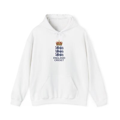 England Cricket Crest Hoodie — Small Embroidered Three Lions Pullover