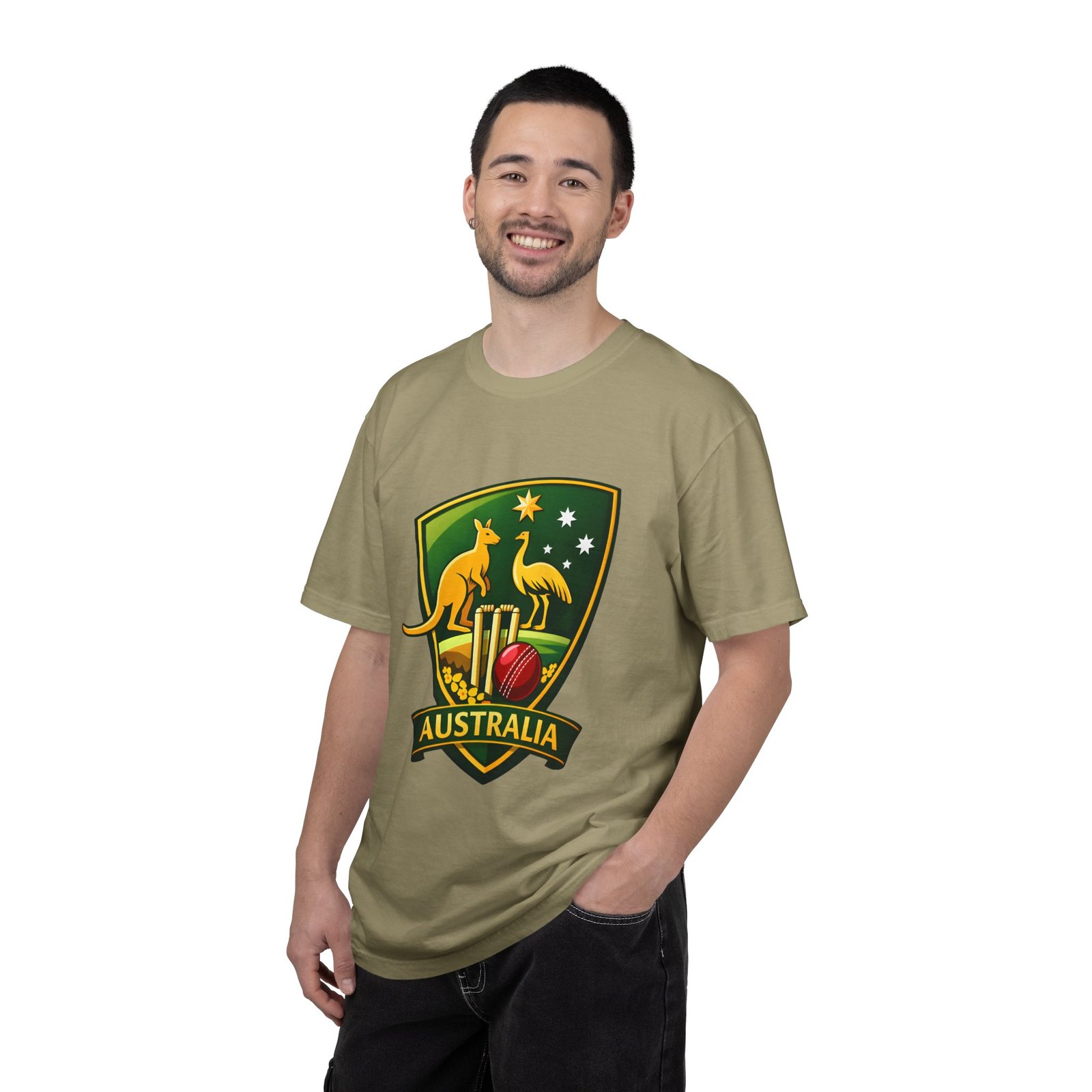 Australia Cricket Shield T-Shirt — Kangaroo & Emu Crest Tee - Image 24