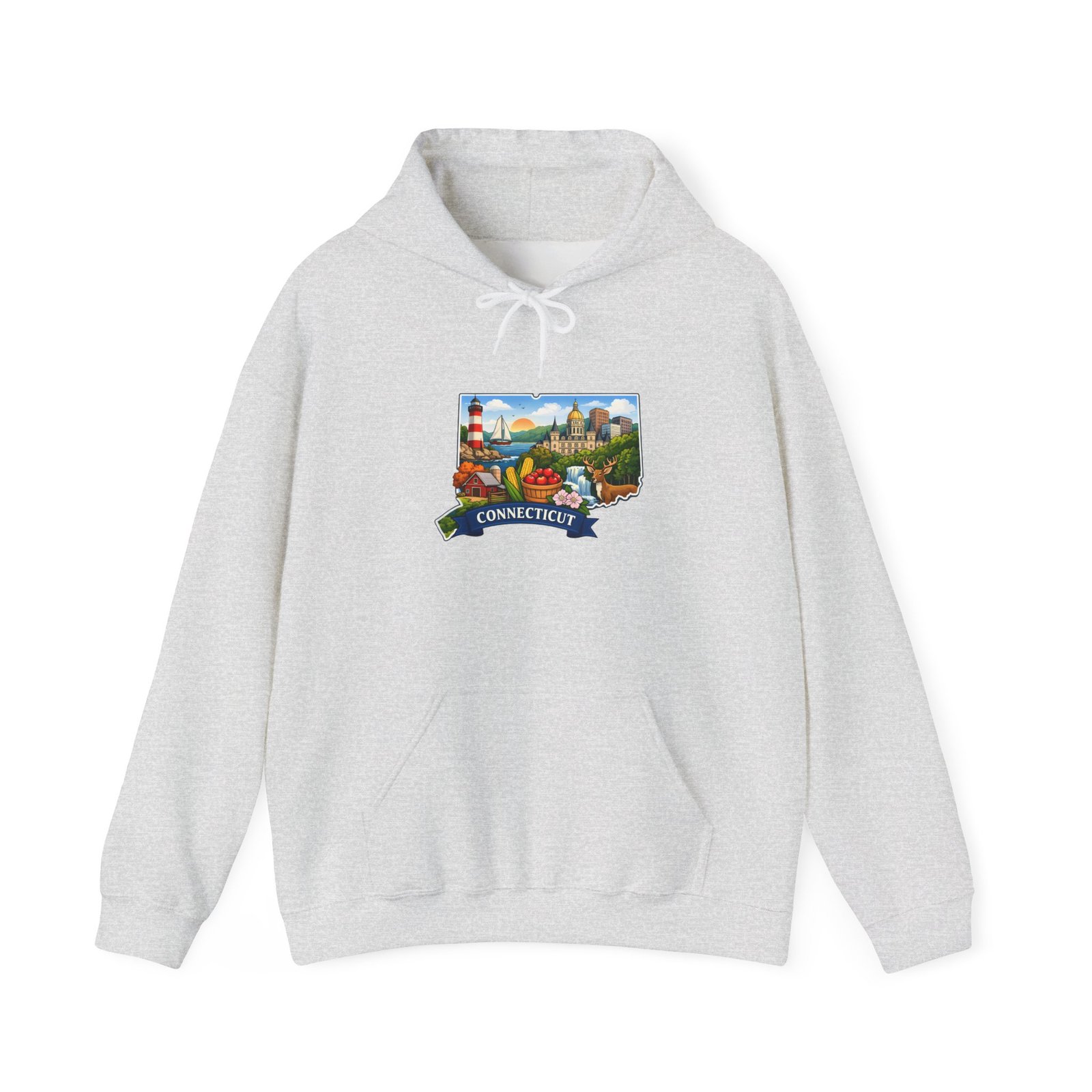 Connecticut Scenic Hoodie — State Map & Landmarks Sweatshirt - Image 5
