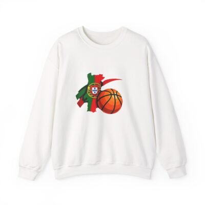 Portugal Basketball Crewneck Sweatshirt – Portuguese Flag Map & Basketball Design