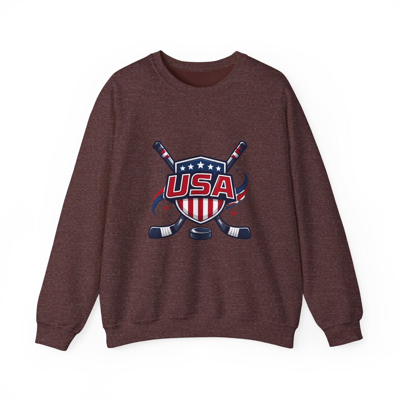 USA Hockey Crewneck Sweatshirt – Patriotic Hockey Logo Pullover - Image 13