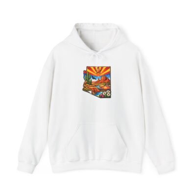 Desert Sunrise Hoodie — Colorful Southwestern Landscape Sweatshirt