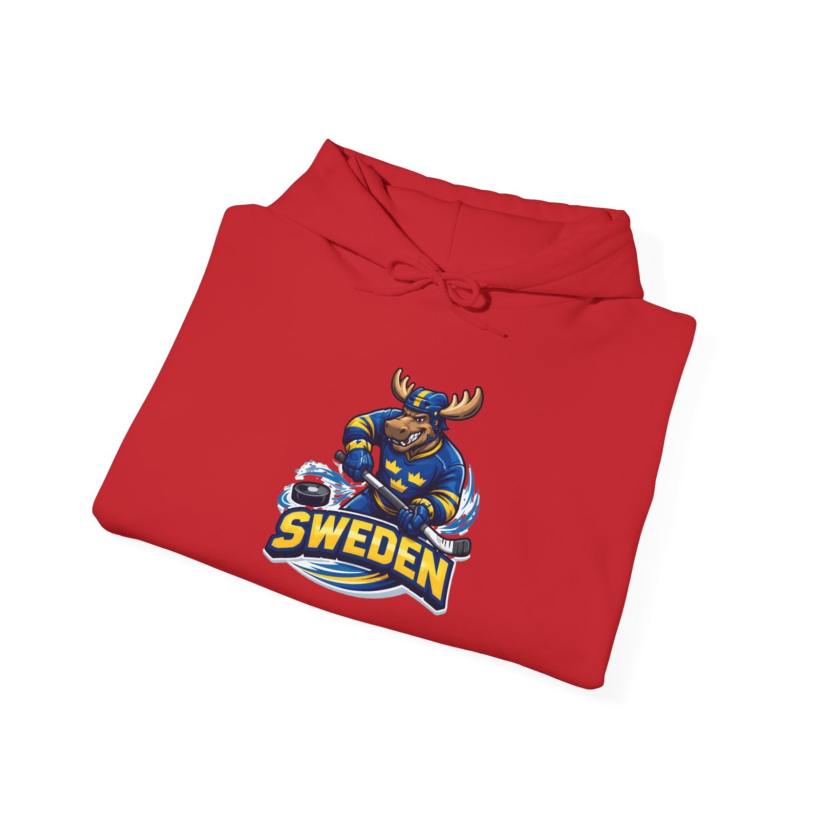 Sweden Moose Hockey Hoodie - Scandinavian Ice Hockey Fan Sweatshirt - Image 44