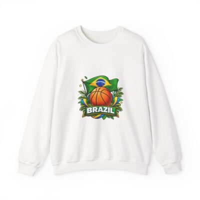 Brazil Basketball Crewneck Sweatshirt – Brazil Flag & Hoop Graphic