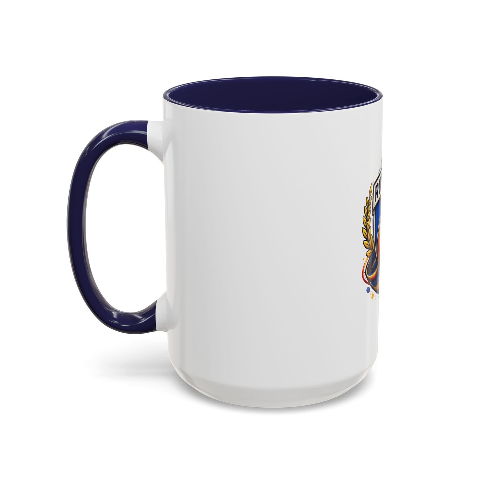 Romania Basketball Crest Accent Mug — 11oz/15oz Coffee Cup - Image 23