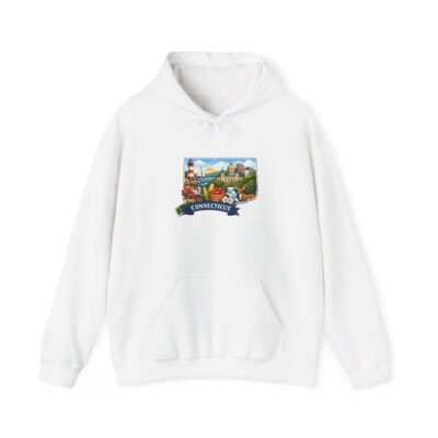 Connecticut Scenic Hoodie — State Map & Landmarks Sweatshirt