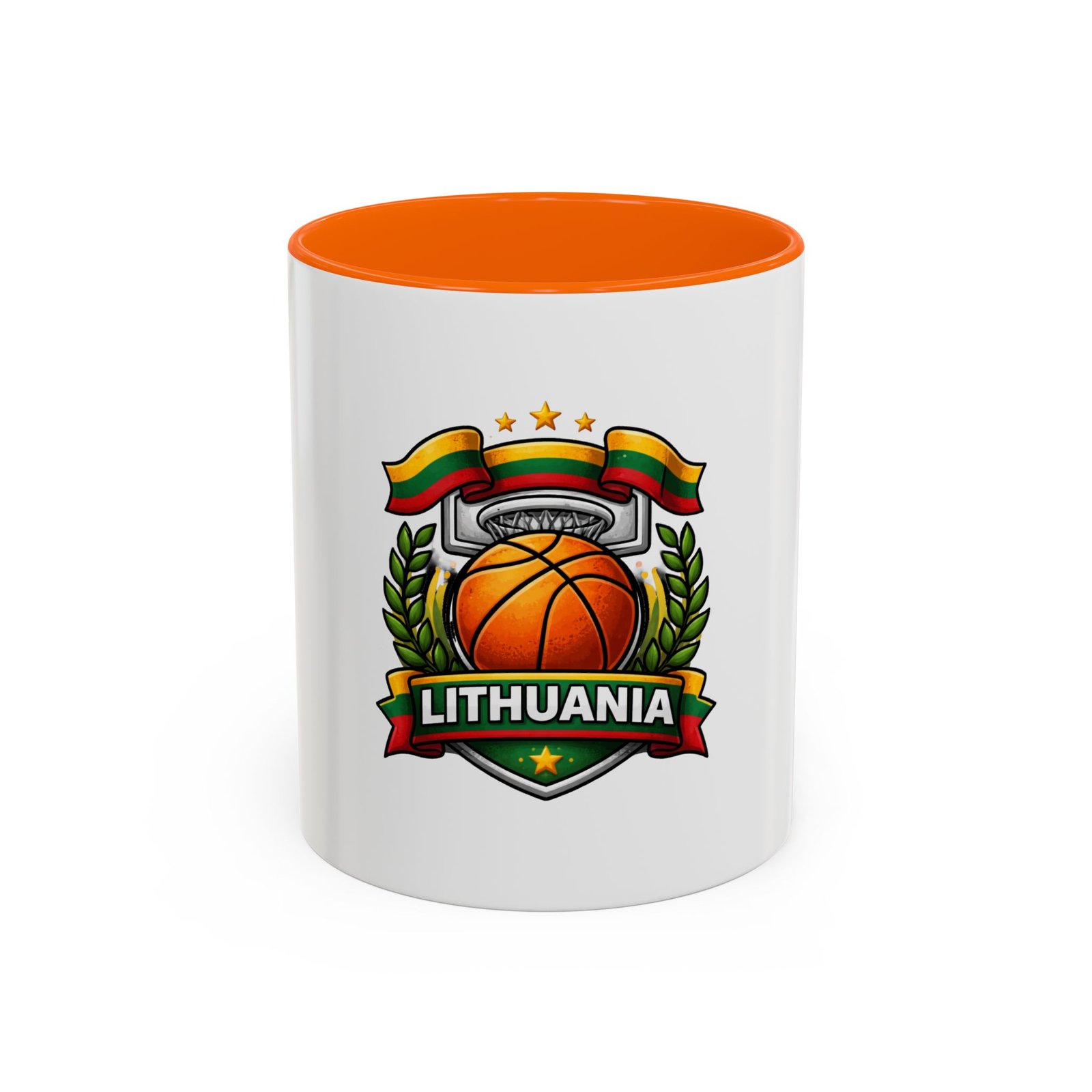 Lithuania Basketball Crest Accent Coffee Mug (11/15oz) - Image 41