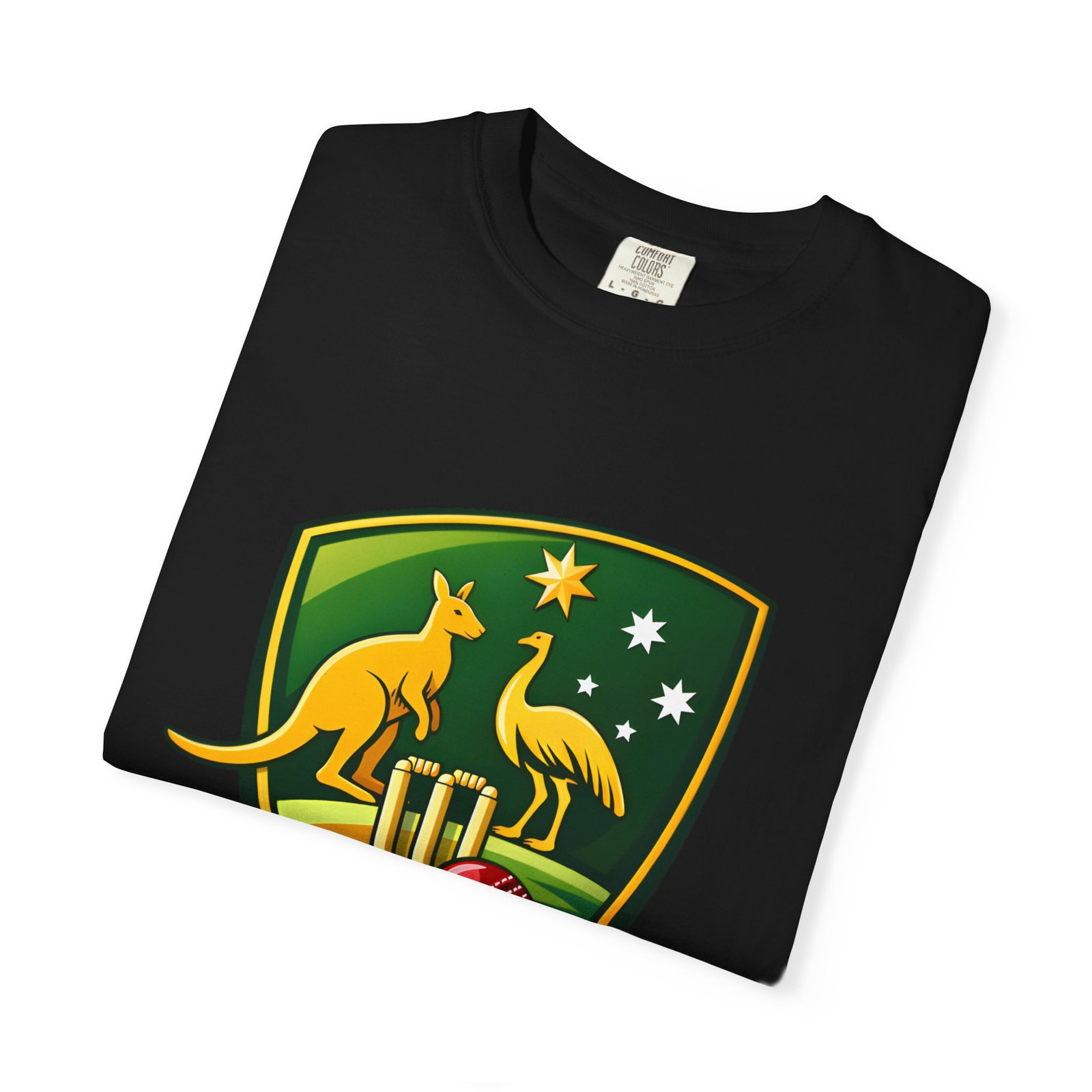 Australia Cricket Shield T-Shirt — Kangaroo & Emu Crest Tee - Image 51