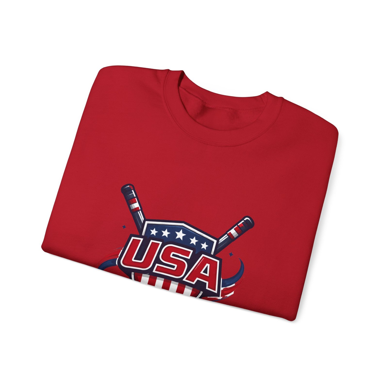 USA Hockey Crewneck Sweatshirt – Patriotic Hockey Logo Pullover - Image 55