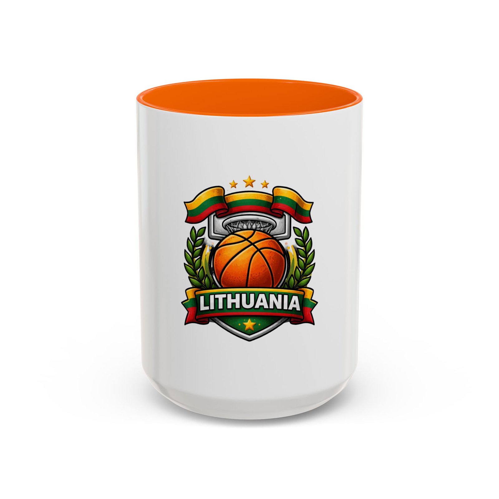 Lithuania Basketball Crest Accent Coffee Mug (11/15oz) - Image 49