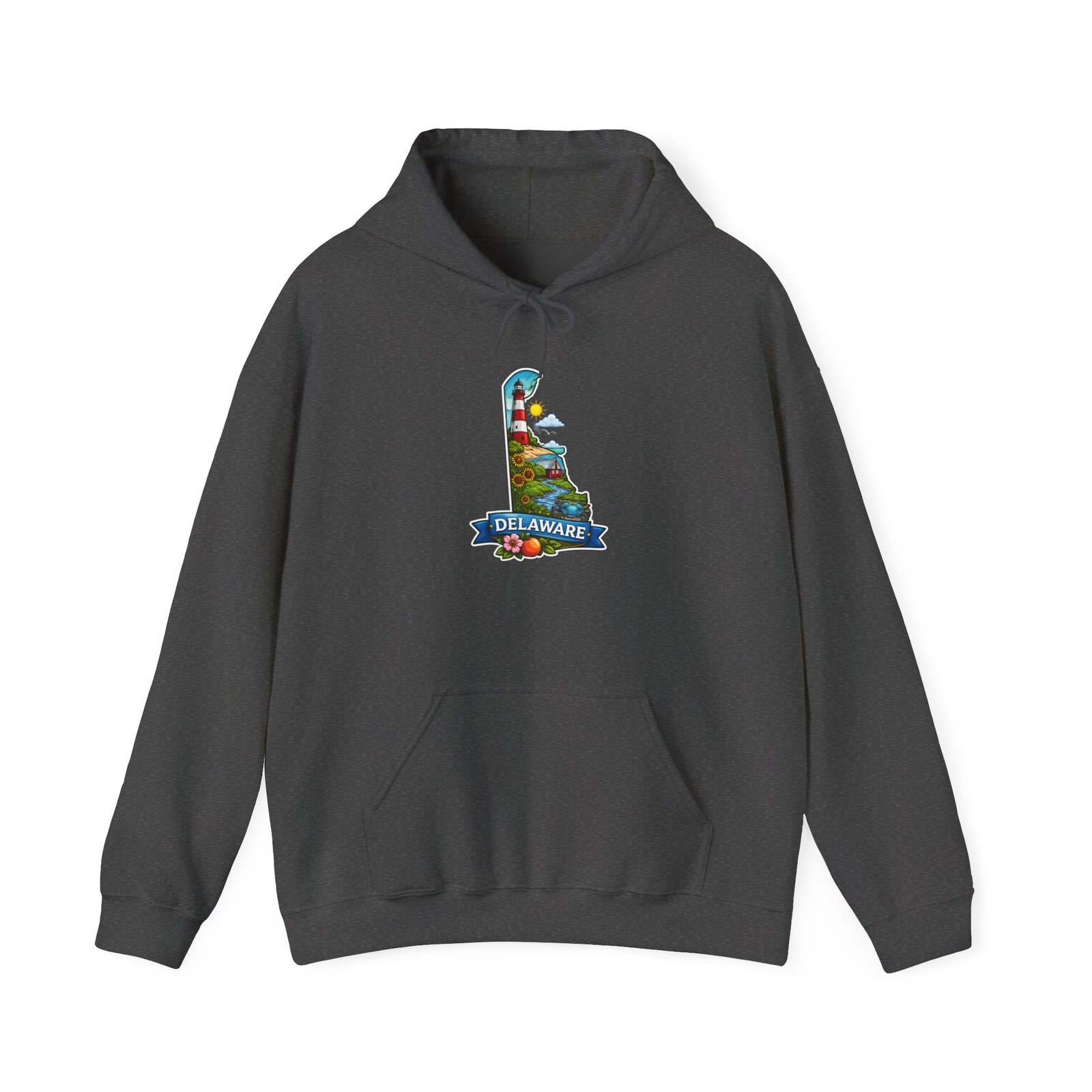 Delaware State Map Hoodie — Colorful Scenic Landmark Design - Image 29