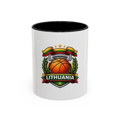 Lithuania Basketball Crest Accent Coffee Mug (11/15oz)