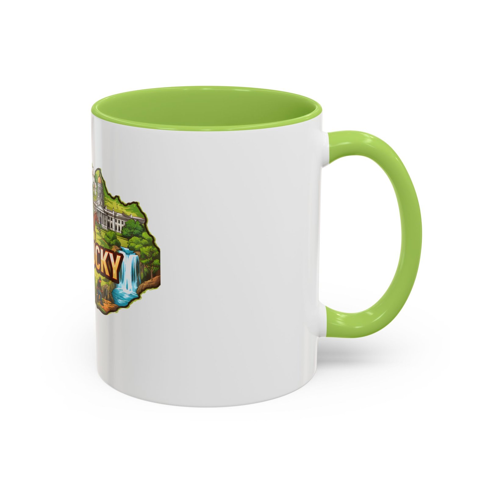 Kentucky State Map Accent Coffee Mug — Scenic Landmark Travel Souvenir (11/15oz) - Image 58