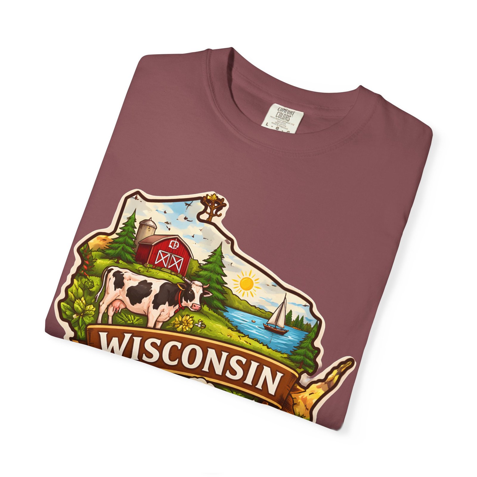 Wisconsin State Map T-Shirt — Dairy, Beer & Lake Life Graphic Tee - Image 18