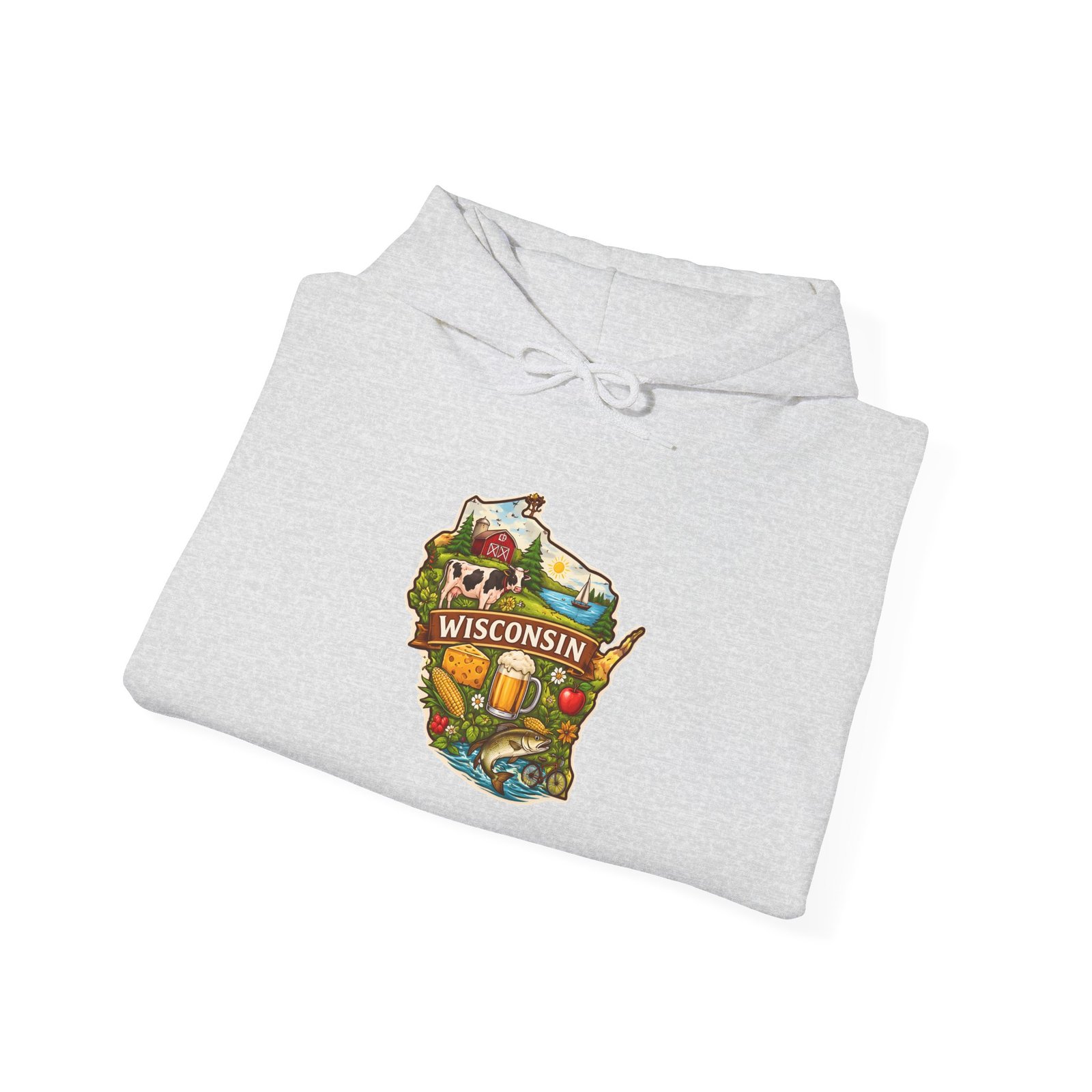 Wisconsin State Map Hoodie — Vintage Scenic Wisconsin Travel Design - Image 14