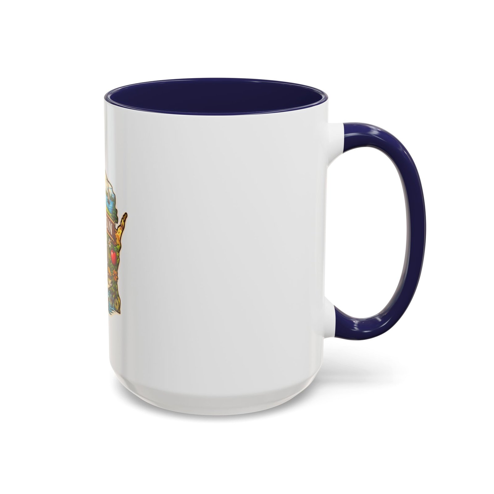 Wisconsin State Map Coffee Mug – Retro Cheese, Beer & Lake Icons Accent Mug - Image 22